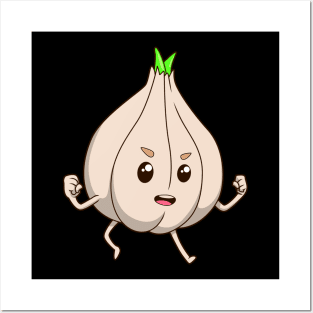 Cartoon garlic Posters and Art